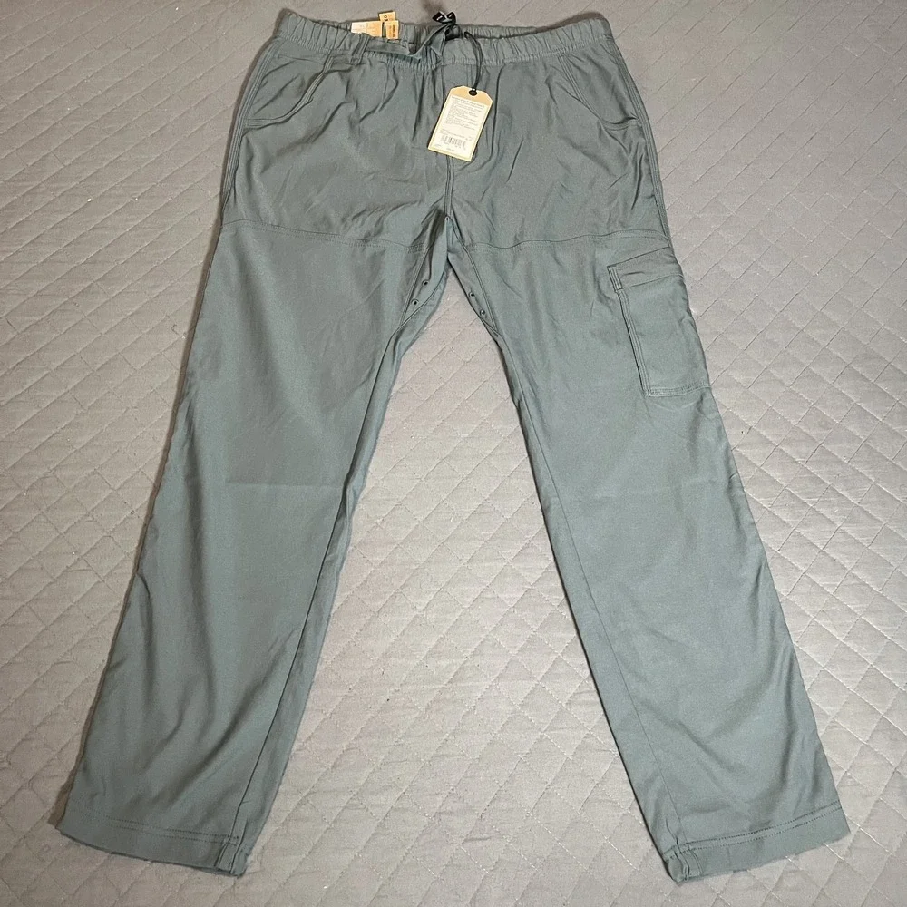 Prana Mens XL‎ x 30 Stretch Zion E-Waist Pants II Grey Blue Standard Fit - NWT